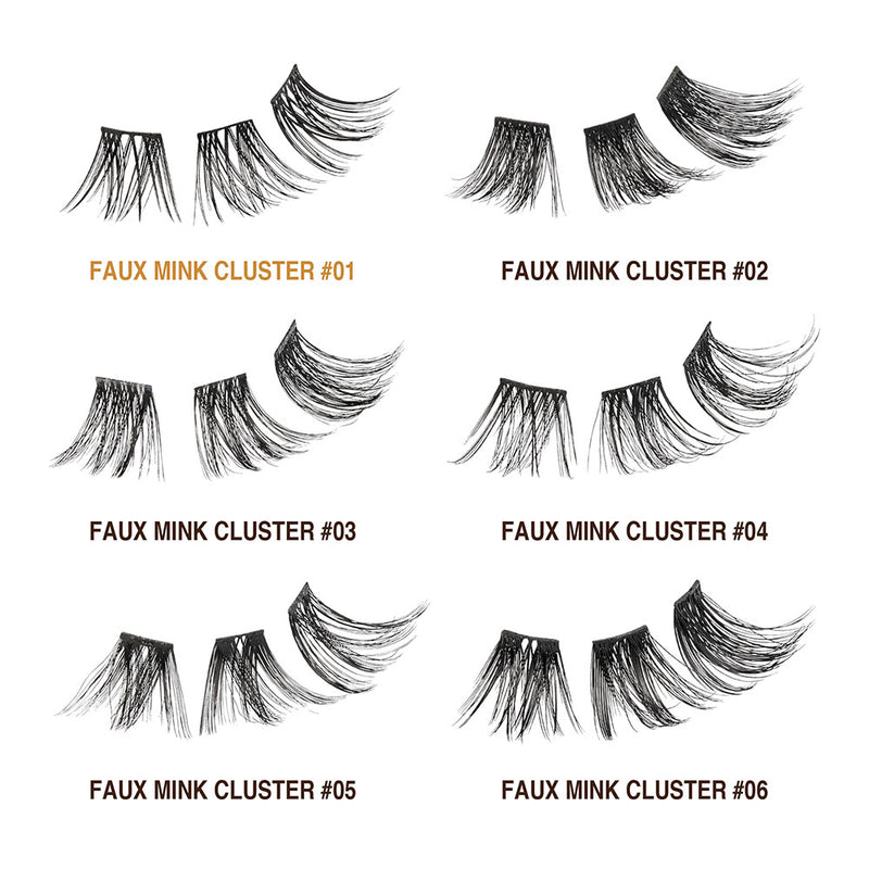 V Luxe Extended Faux Mink Cluster Lashes #VE01