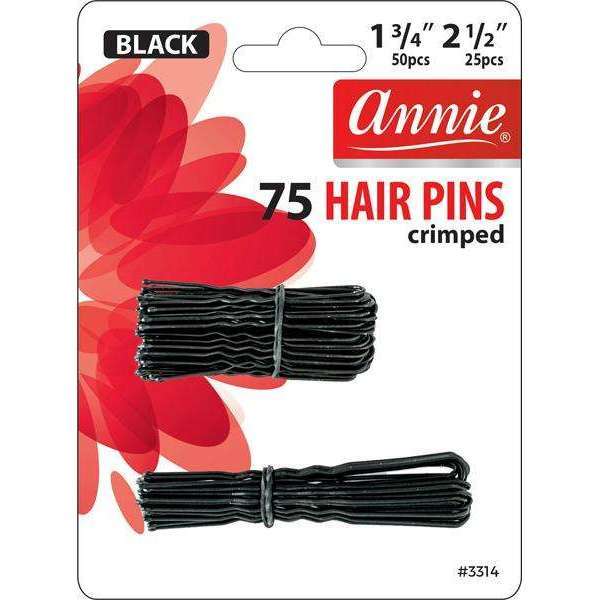 Annie Hair Pins 1 3/4" And 2 1/2" 75Ct Black #3314