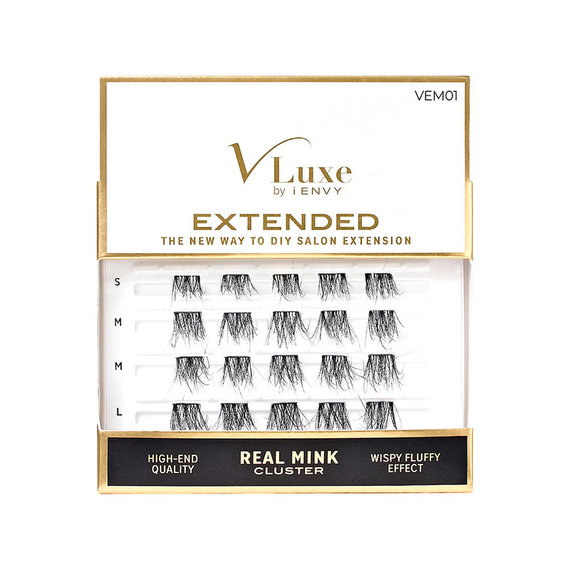 V Luxe Extended Real Mink Cluster Lashes #VEM01