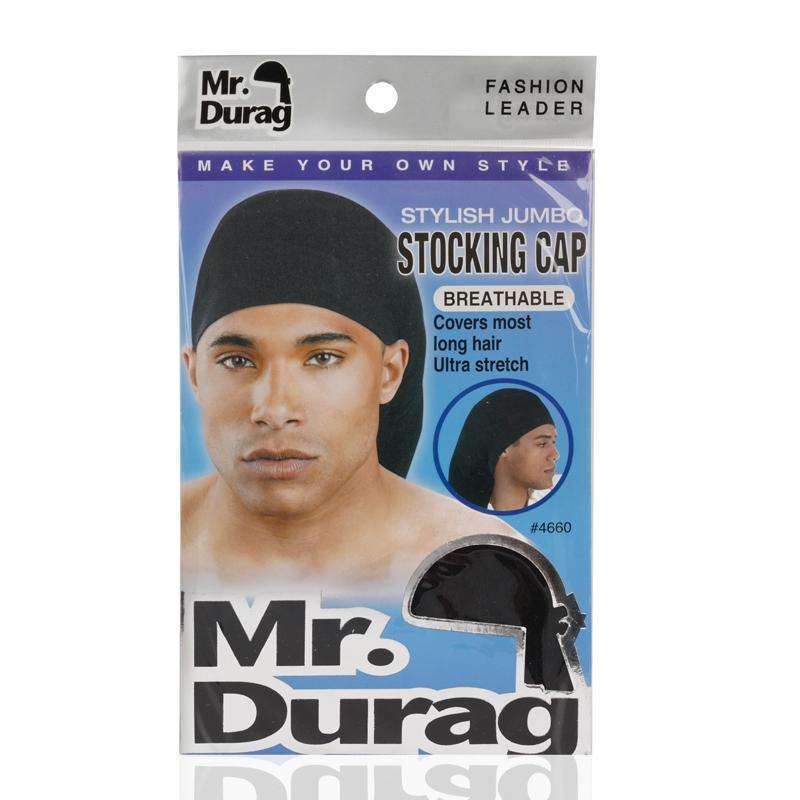 Mr. Durag Stylish Jumbo Stocking Cap Xl Black #4660