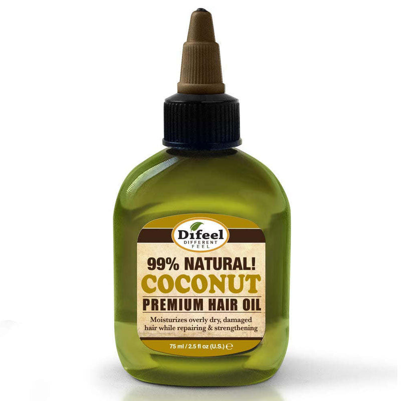 Difeel 99% Natural Coconut Premium Hair Oil, 2.5 Oz