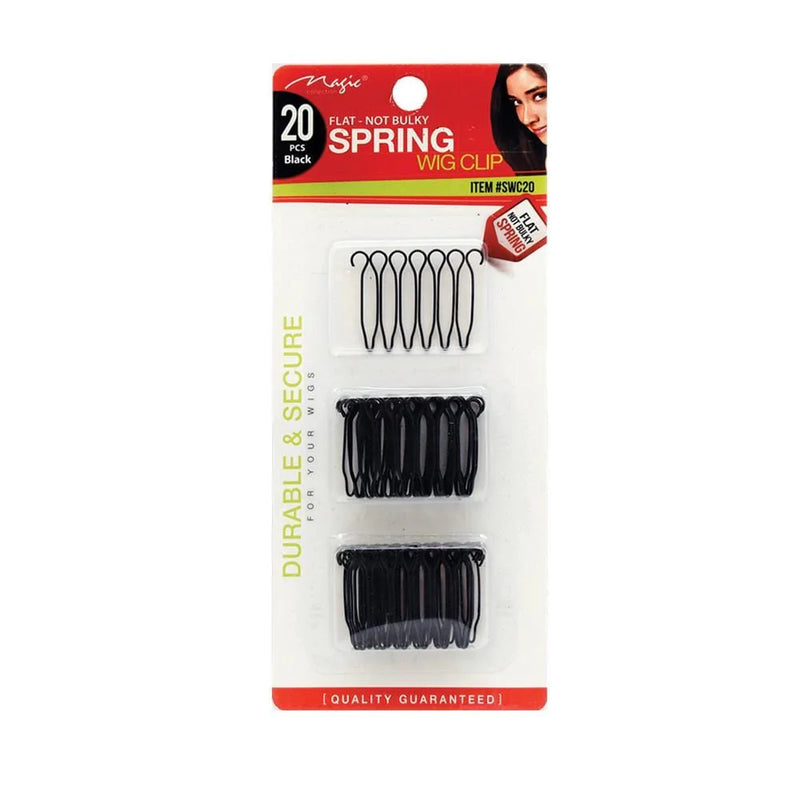MAGIC | Flat - Not Bulky Spring Wig Clips 20PCS Black #SWC20
