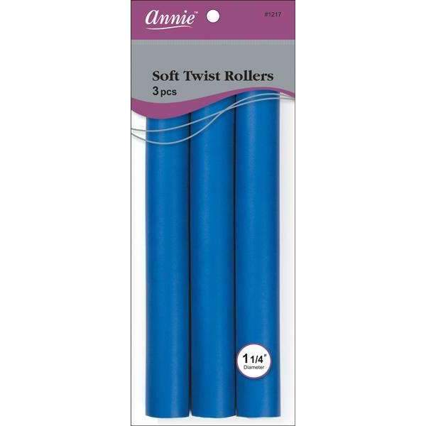 Annie Soft Twist Rollers 10in 3ct Blue - #1217
