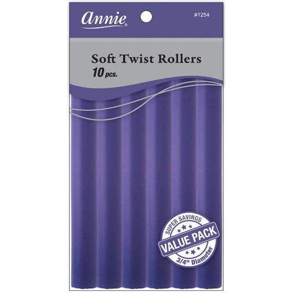 Annie Soft Twist Rollers 7in 10ct Purple Value Pack - #1254