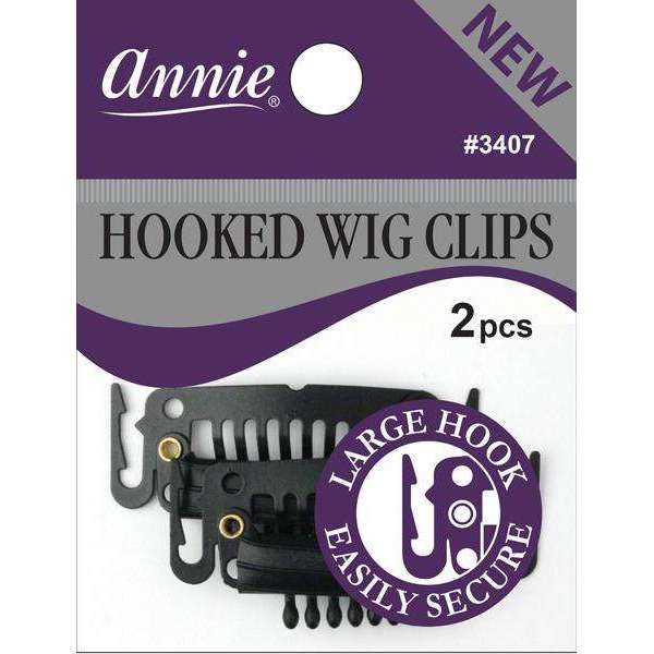 Annie Wig Clips Long Hooked 2Ct #3407