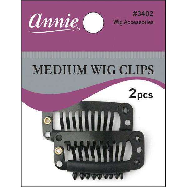 Annie Wig Clips Medium 2Ct Black #3402