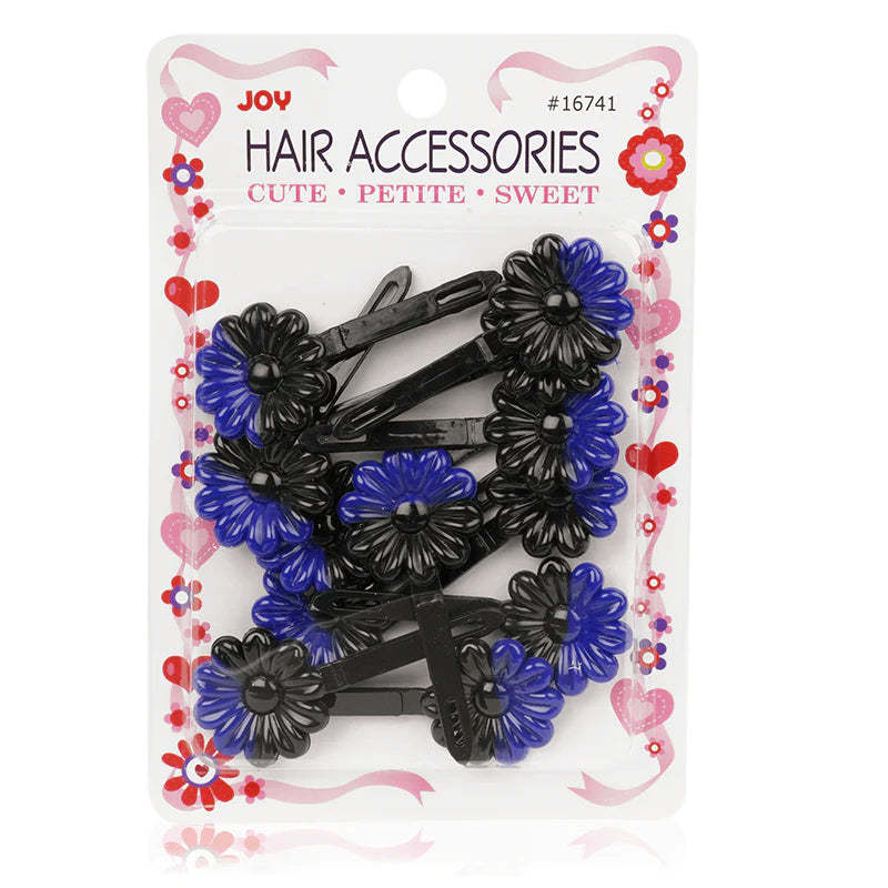 Joy Daisy Barrettes 12ct Blue & Black #16741 – Beauty Nation