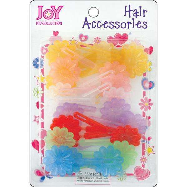 Joy Hair Barrettes 10Ct Rainbow Clear Colors #16313