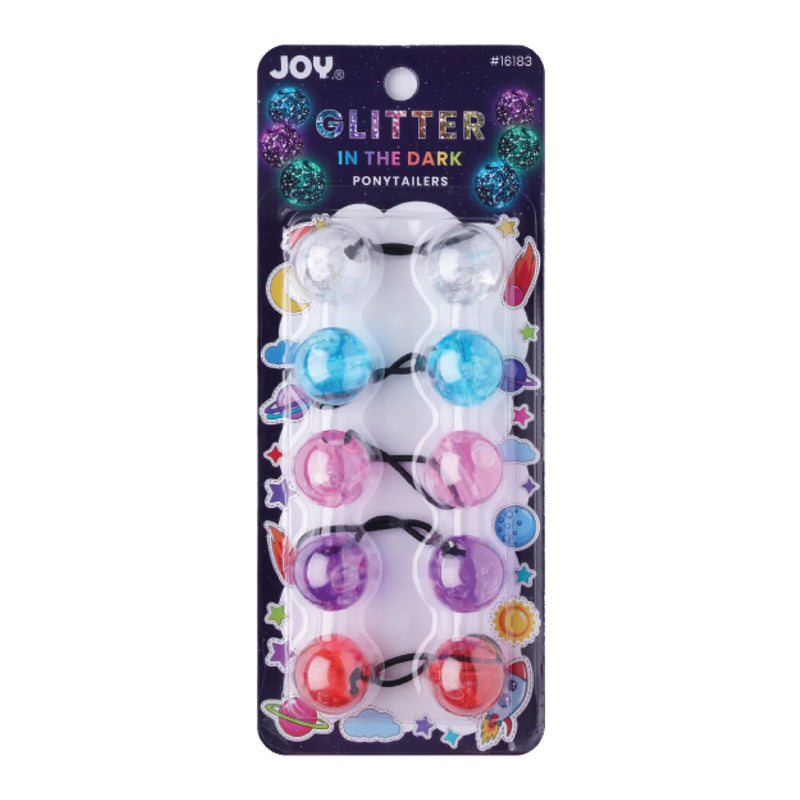 Joy Twin Beads Ponytailer 25mm 5ct Glitter Glow #16183