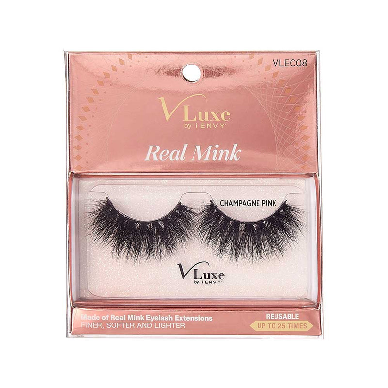V Luxe Real Mink Lashes "Champagne Pink" #VLEC08