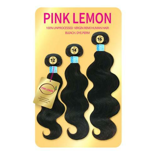 Pink Lemon Virgin Human Hair Weave 3 Bundles - Body Wave