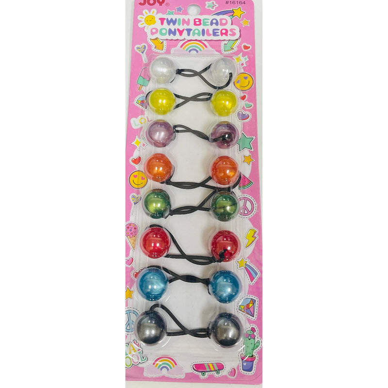 Joy Twin Beads Ponytailers 8Ct Assorted Pearl #16164