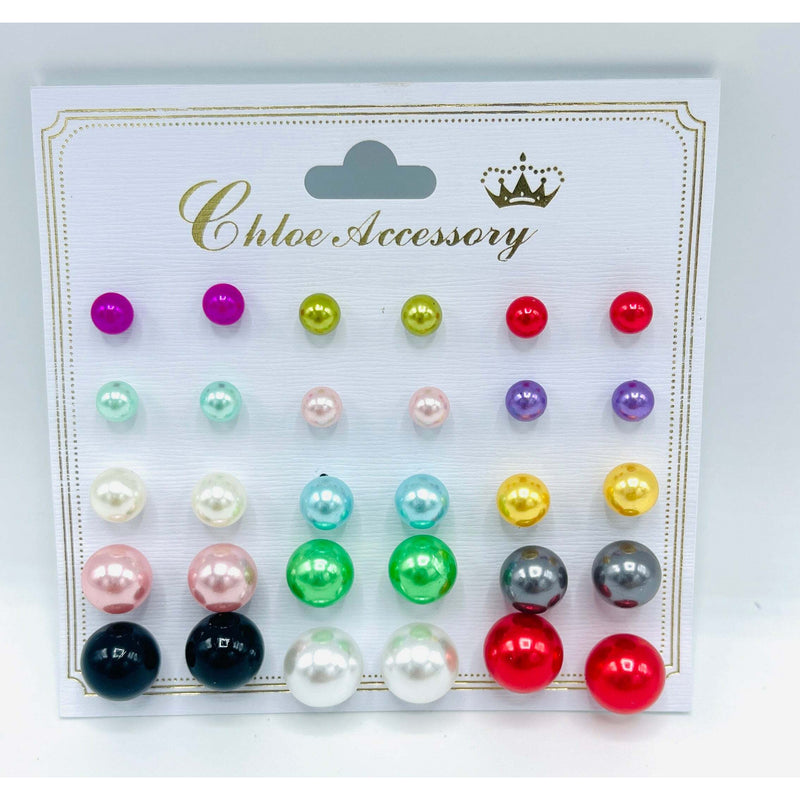 Multi-Pack Pearl Earrings Assorted Colors  #M007