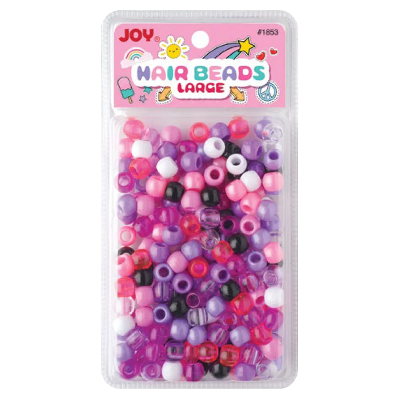 Joy Large Hair Beads 240Ct Purple and Pink Asst #1853