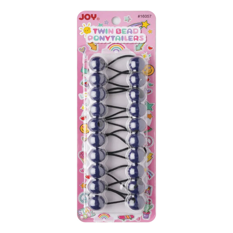 Joy Twin Beads Ponytailers 10Ct Navy Blue #16057