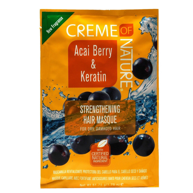 Creme Of Nature Acai Berry Keratin Strengthening Hair Masque,1.75 Oz.