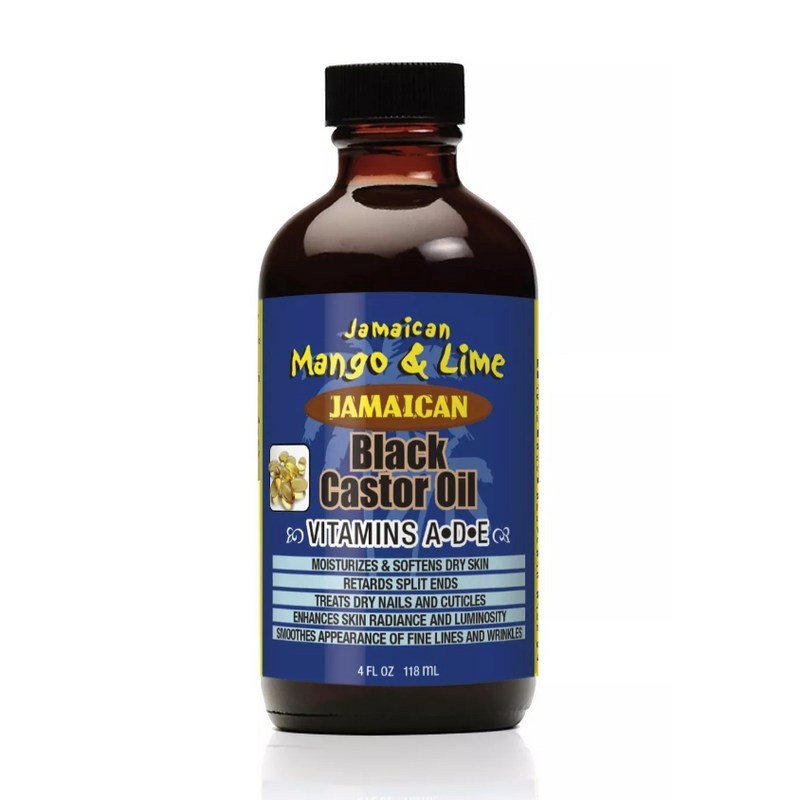 Jamaican Mango & Lime Black Castor Oil, Vitamins A, D & E 4 Oz.