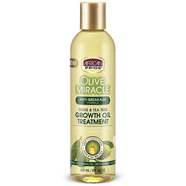 African Pride Olive Miracle Anti-Breakage Formula Olive & Tea Tree Growth Oil Treatment 8 oz
