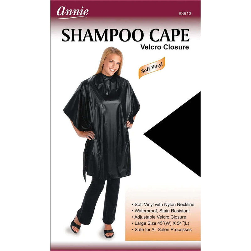 Annie Shampoo Cape 45" x 54" Black #3913