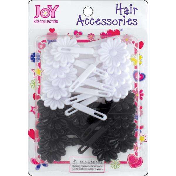 Joy Hair Barrettes 10Ct Black and White #16300
