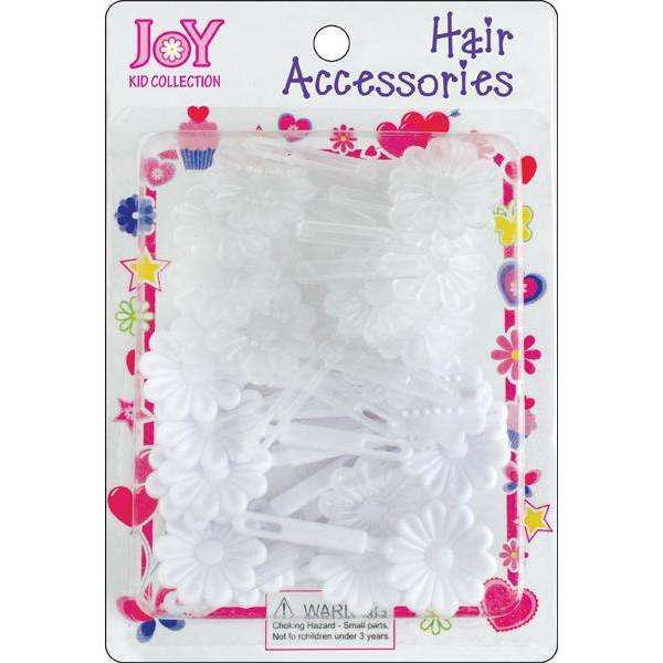 Joy Hair Barrettes 10Ct White and Clear #16301