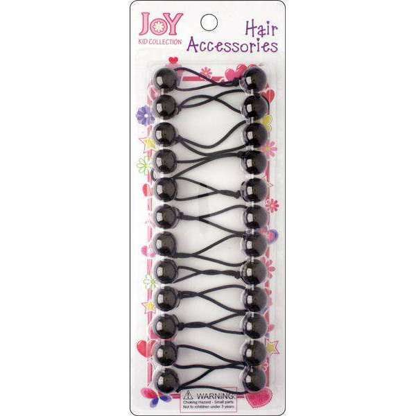 Joy Twin Beads Ponytailers 12Ct Black #16025
