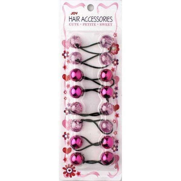 Joy Twin Beads Ponytailers 8Ct Assorted Pink #16271