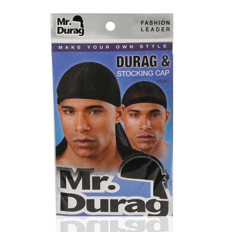 Mr. Durag Solid Durag And Stocking Cap Black #4380