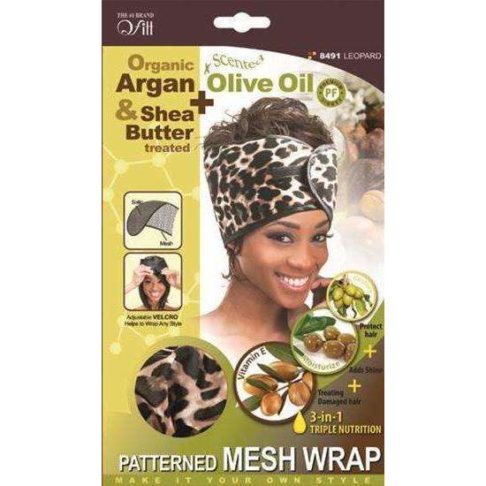 Qfitt Organic Argan & Shea Butter + Olive Oil Patterned MESH WRAP #8491