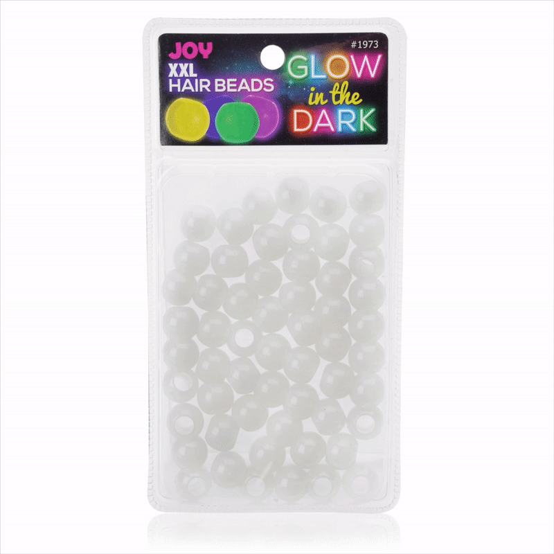 Joy Round Plastic Beads XX-Large 100ct Glow In the Dark White #1973