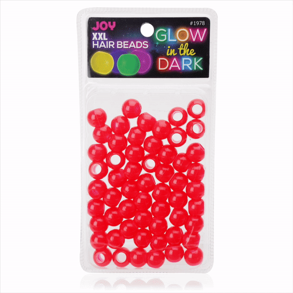 Joy Round Plastic Beads XX-Large 100ct Glow In the Dark Red #1978