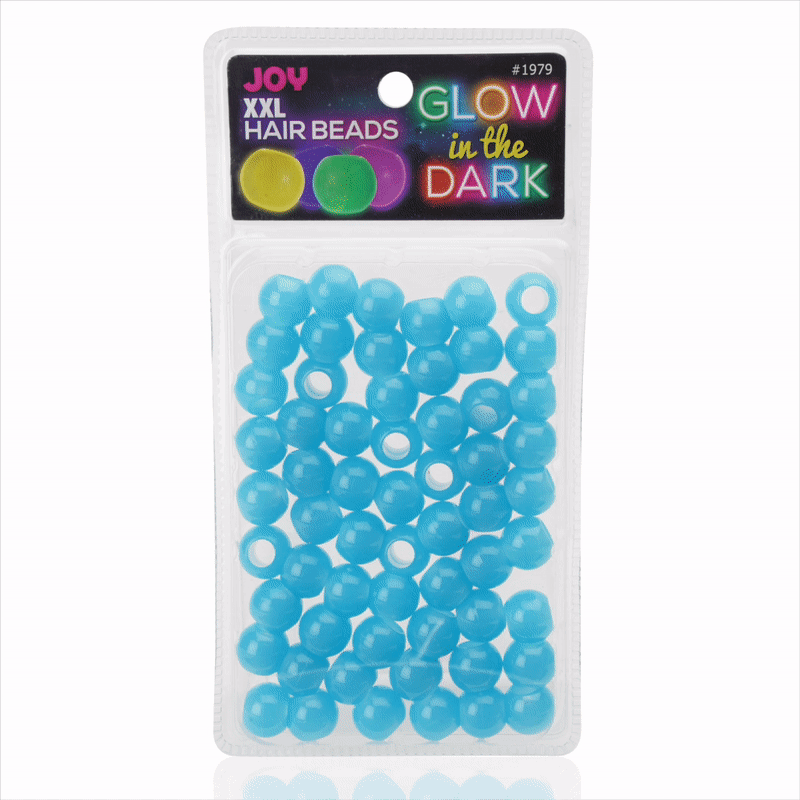 Joy Round Plastic Beads XX-Large 100ct Glow In the Dark Blue #1979