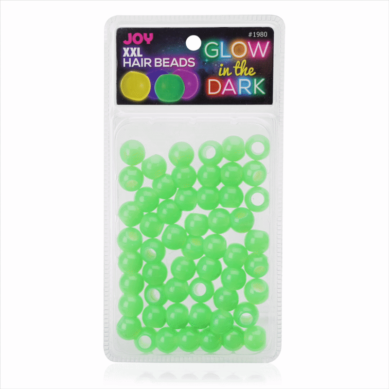 Joy Round Plastic Beads XX-Large 100ct Glow In the Dark Green #1980