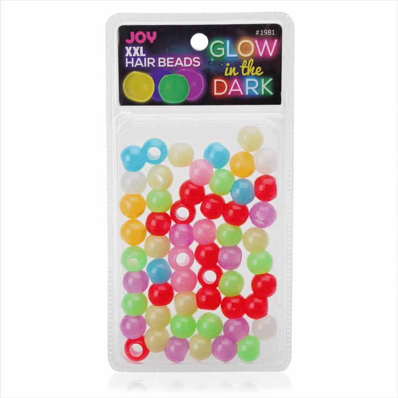 Joy Round Plastic Beads XX-Large 100ct Glow In the Dark Assorted #1981