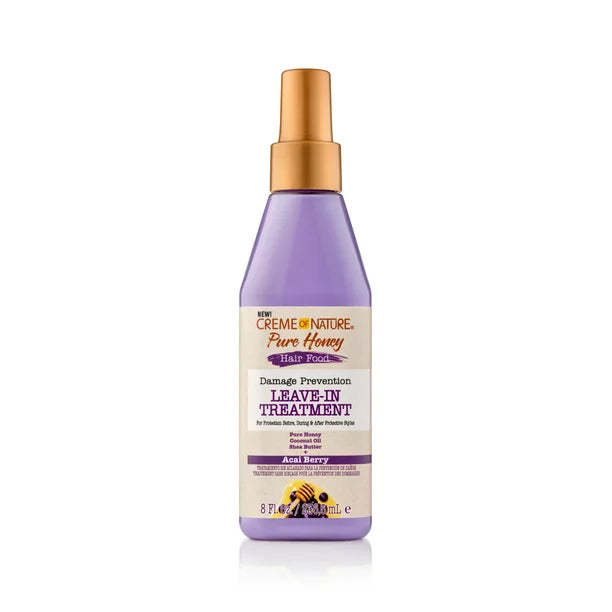 Creme of Nature Pure Honey Hair Food Honey + Acai Berry Damage Prevention Leave-In Treatment 8 oz.