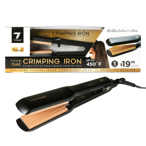Tyche Double Coated GOLD CRIMPING IRON 1 1/2"