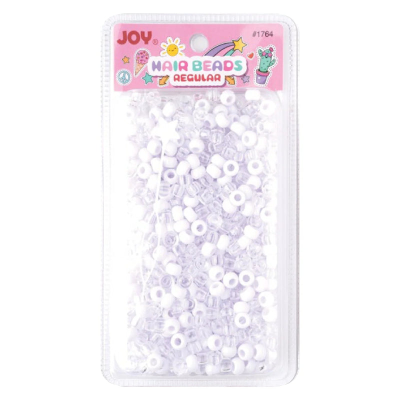 Joy Round Beads Regular Size 1000Ct White and Clear #1764