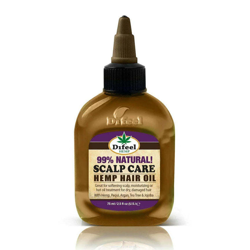 Difeel Hemp 99% Natural Hemp Hair Oil, Scalp Care 2.5 Oz.