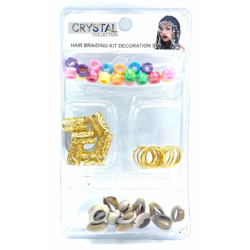 Crystal Collection Braid Charms with Shells, Rings, & Beads