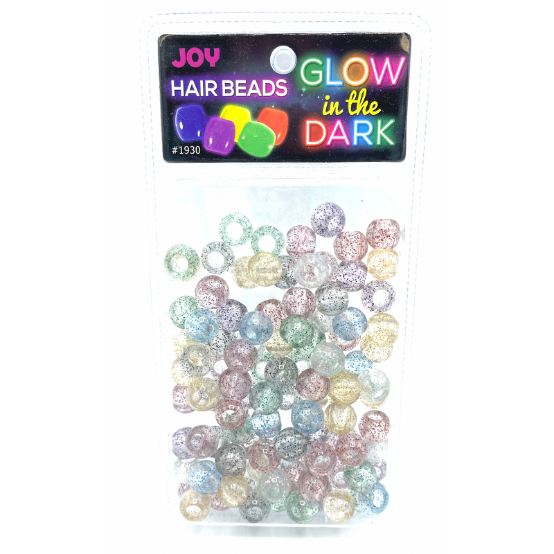 Joy Round Plastic Beads XX-Large 100ct Glow In the Dark Glitter #1930