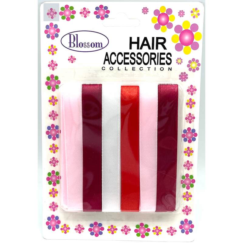 Blossom Hair Accessories Ribbons - Assorted Pink, Red, Maroon, White