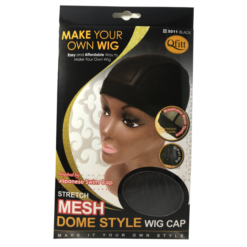 Qfitt Stretch Mesh Dome Style Wig Cap Black #5011/5021
