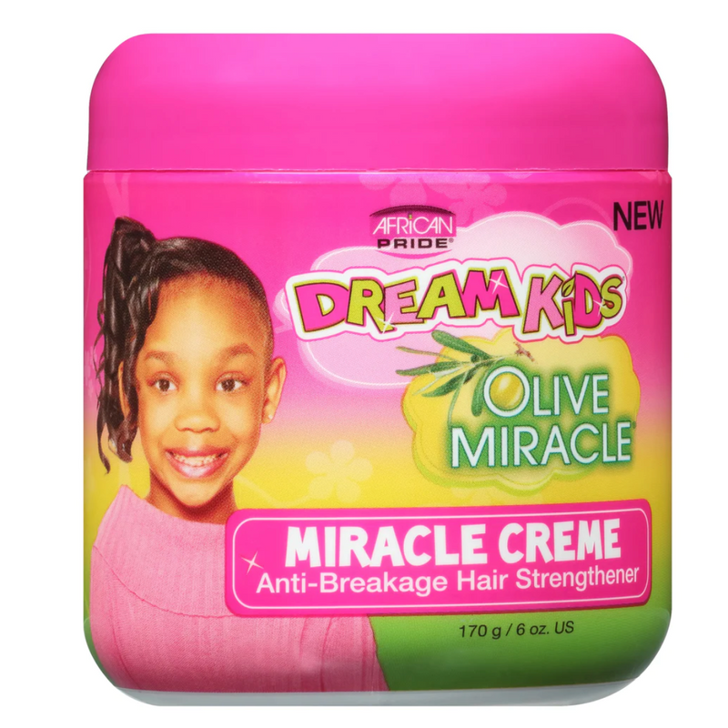 African Pride Olive Miracle Dream Kids Hair Strengthener, Anti-Breakage, Miracle Creme, 6 Oz