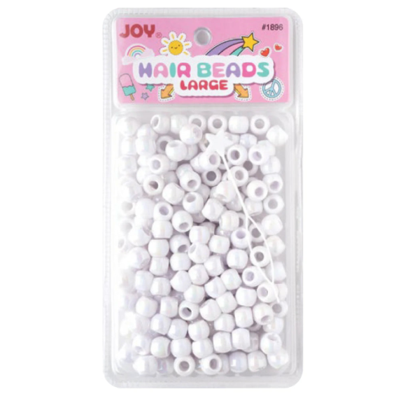 Joy Large Hair Beads 240Ct White #1830