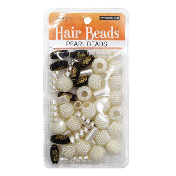 Magic Collection Wood Hair Beads For 12 Braids #WOODMIX-17