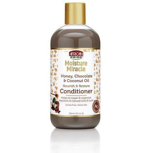 African Pride Moisture Miracle Honey, Chocolate & Coconut Oil Nourish & Restore Conditioner 12 OZ