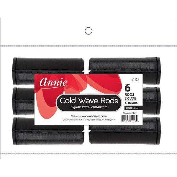Annie Cold Wave Rod X-Jumbo 6Ct Black #1121