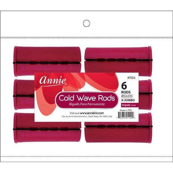 Annie Cold Wave Rod X-Jumbo 6Ct Burgundy #1124