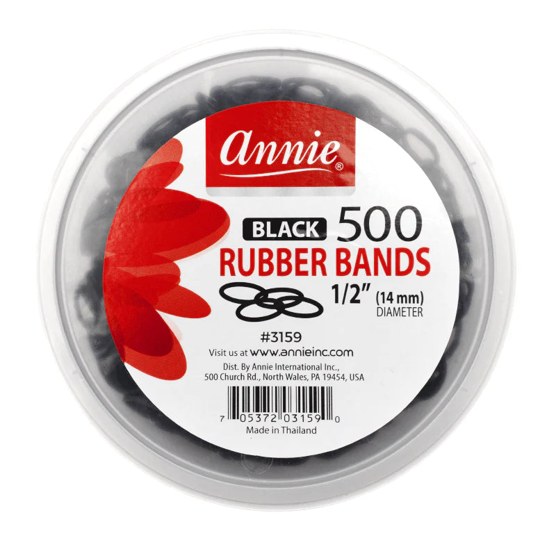 Annie Rubber Bands 500Ct Black #3159