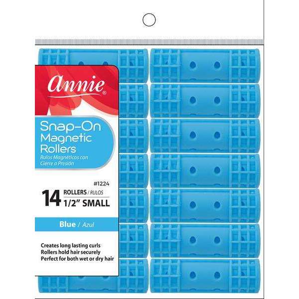 Annie Snap-On Magnetic Rollers Size S 14Ct Blue #1224